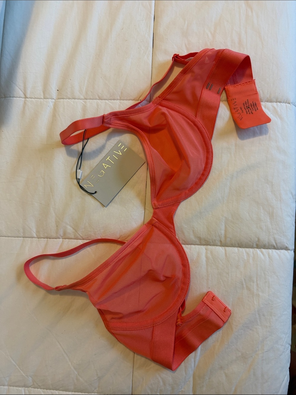 Negative Sieve Coral Mesh Underwire Bra
